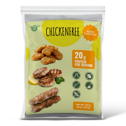 Creative Pea Vegan Chicken Mix - Plant-Based Chicken Style Dry Mix | Just Add Water & Oil | 4× Yield Makes ~2 lb | High-Protein Pea Protein | Quick Vegan Meals | Gluten-Free | 227g