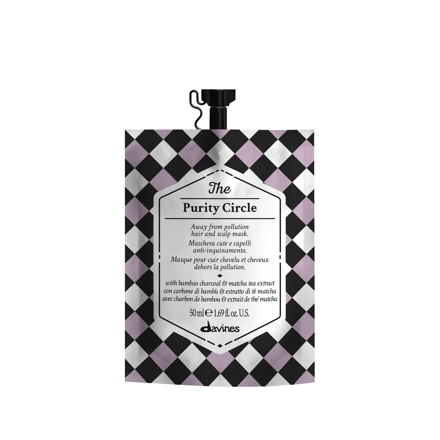 Davines The Purity Circle, Revitalizing Detox Mask for Scalp & Hair - Removes Pollution & Impurities with Bamboo Charcoal & Matcha Tea - Deep Cleansing Antioxidant Treatment, 1.69 Fl Oz