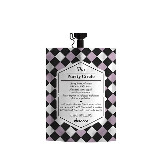 Davines The Purity Circle, Revitalizing Detox Mask for Scalp & Hair - Removes Pollution & Impurities with Bamboo Charcoal & Matcha Tea - Deep Cleansing Antioxidant Treatment, 1.69 Fl Oz
