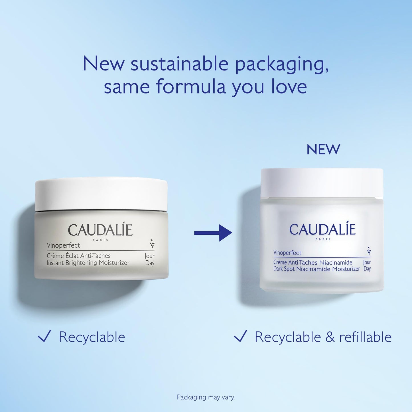 Caudalie Vinoperfect Instant Brightening Dark Spot Moisturizer with Niacinamide, Refillable Packaging - 1.6 Fl. Oz, Packaging may vary