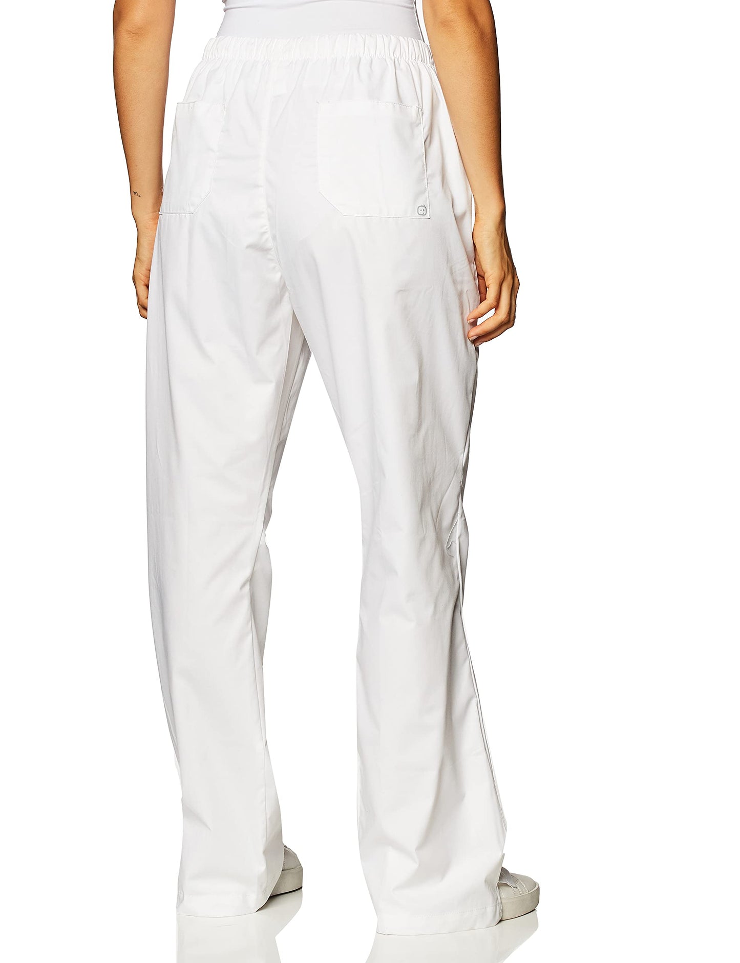 WonderWink Women's Wonderwork Flare Leg Scrub Pant, White, X-Large/Tall