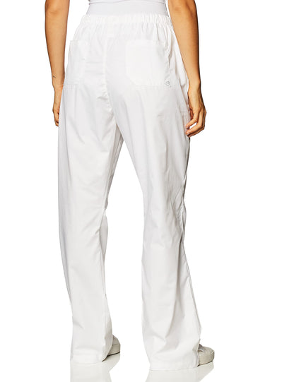 WonderWink Women's Wonderwork Flare Leg Scrub Pant, White, X-Large/Tall