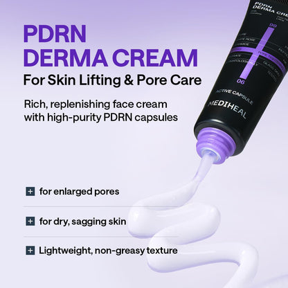 Mediheal Derma Cream - Pore Care Moisturizer with Niacinamide, Adenosine & Squalane - Skin Elasticity Support & Deep Hydration with Lightweight, Non-Greasy Texture (1.69 fl. oz.)