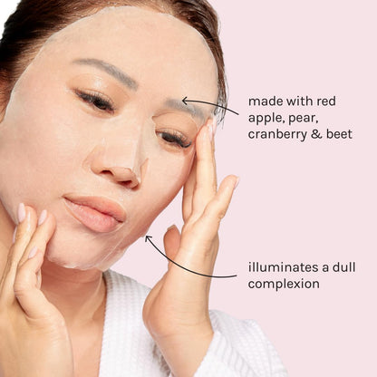 ESW Beauty Spiced Glow - Restoring Raw Juice Face Mask (6-Pack) – Red Apple, Pear & Cranberry Face Mask for Dull, Uneven & Aging Skin – Illuminates, Restores & Replenishes
