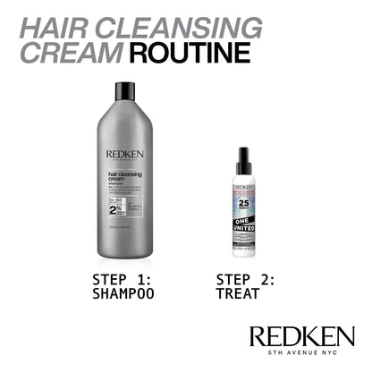 Redken Detox Hair Cleansing Cream Clarifying Shampoo For All Hair Types - Removes Buildup and Strengthens Hair Cuticle