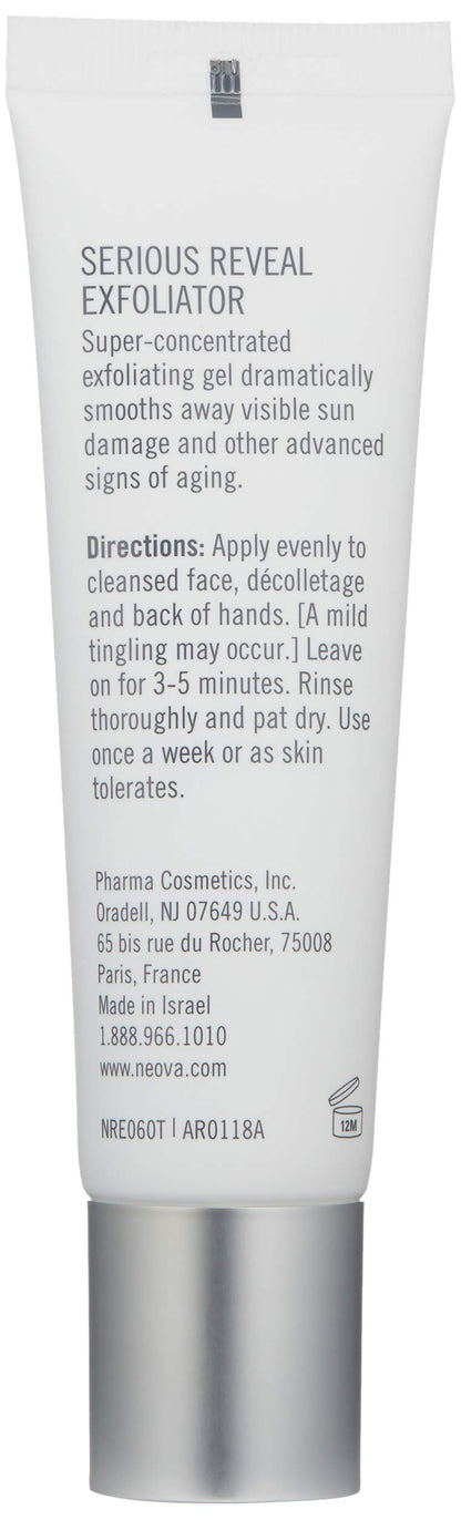 NEOVA SmartSkincare Serious Reveal Exfoliator 20% Glycolic stimulates cell turnover, refines skin texture, and reduces pore size.