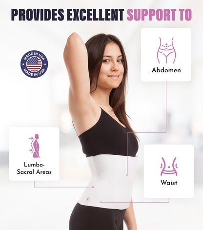 ITA-MED 9” Abdominal Binder for Men & Women - Helps Recover Post-Surgery, Postpartum & Hernia, Made in USA (M)