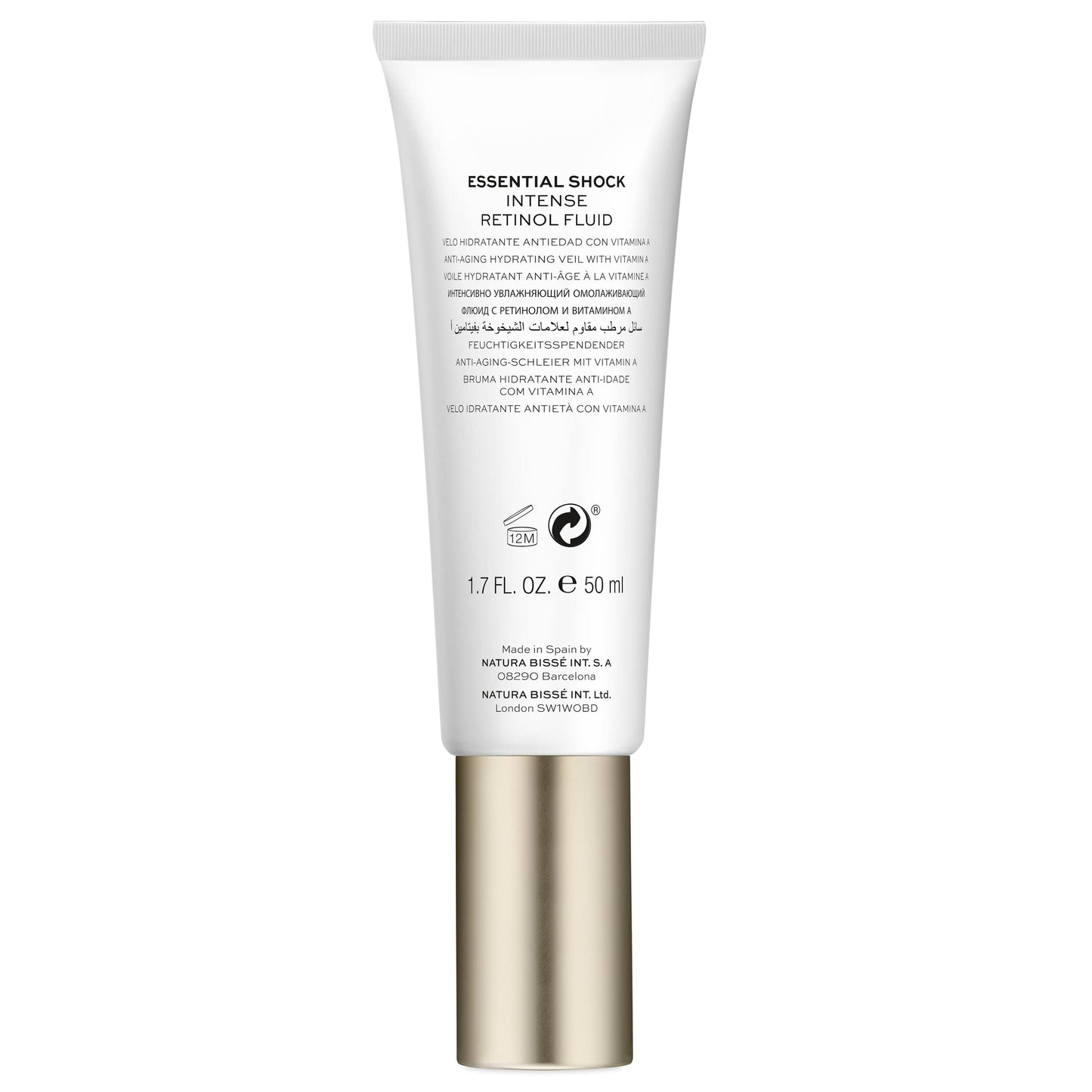 Natura Bissé Essential Shock Intense Retinol Fluid, Anti-Aging Hydrating Fluid, Firms, Smooths & Rejuvenates, For All Skin Types, 1.7 Oz