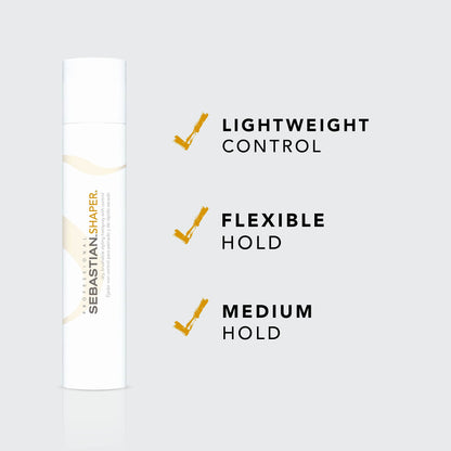 Sebastian Professional Shaper Classic Hairspray | Flexible to Medium Hold | Brushable & Versatile Styling Control | For All Hair Types