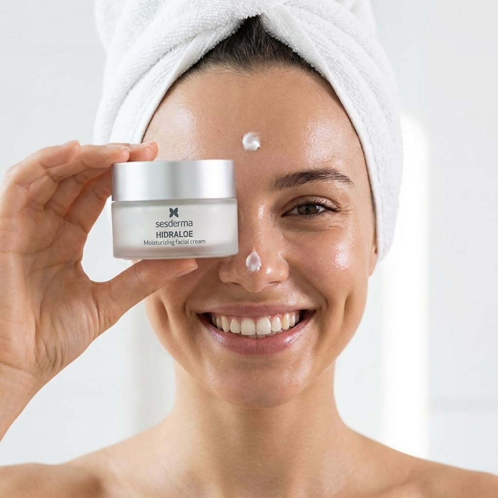 Sesderma Hidraloe Moisturizing Facial Cream with Aloe Vera & Shea Butter – Daily Hydration & Soothing Moisturizer for Sensitive & Dry Skin | 1.7 fl oz