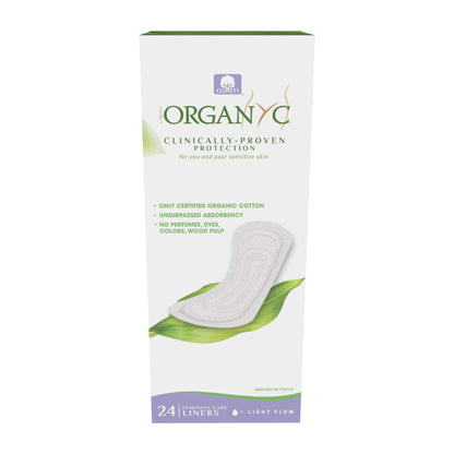 Organyc 100% Certified Organic Cotton Flat Panty Liner - Everyday Sanitary Pad, Free from Wood Pulp, Perfumes, SAP and Chemicals - Maxi Flow(20 Count)+ Light Flow(Flat) 24 Count