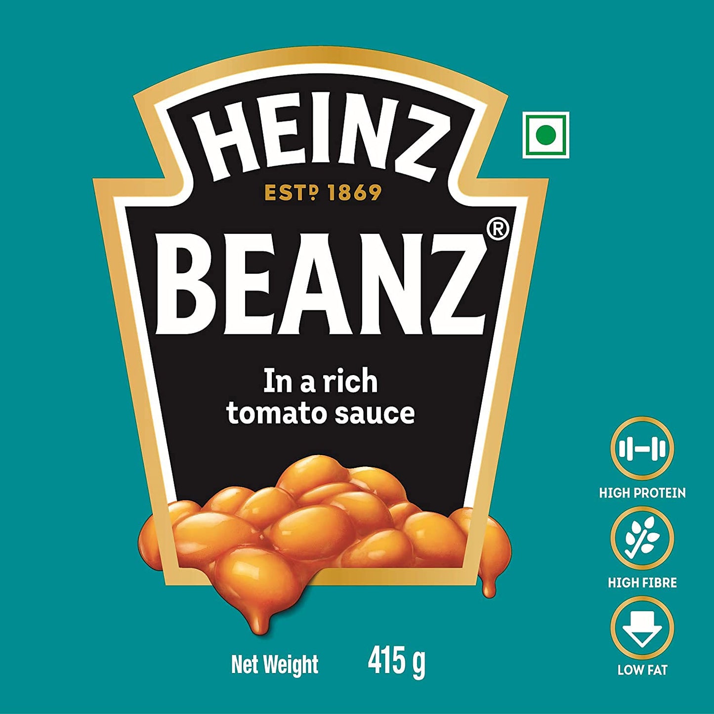 HEINZ Beanz in Tomato Sauce, Baked Beans, 415 g, Pack of 2