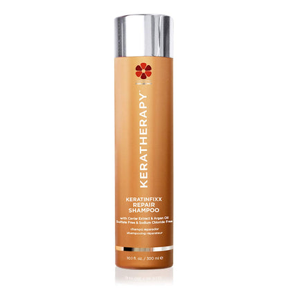 KERATHERAPY Keratin Infused KeratinFIXX Repair Shampoo, Repair Shampoo for Dry, Damaged or Frizzy Hair with Caviar Extract, Clear, 10.14 Fl Oz (Pack of 1) (Look May Vary)