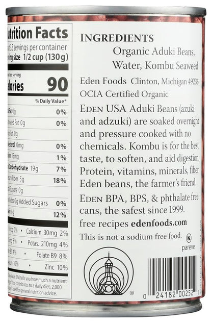 Eden Organic Adzuki Beans 15.0 OZ(Pack of 4)4