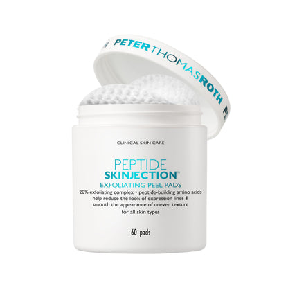 Peter Thomas Roth | Peptide Skinjection™ Exfoliating Peel Pads, For Smoothing Expression Lines & Emerging Wrinkles, Fragrance-Free, Alcohol-Free, For All Skin Types