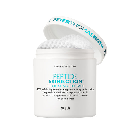 Peter Thomas Roth | Peptide Skinjection™ Exfoliating Peel Pads, For Smoothing Expression Lines & Emerging Wrinkles, Fragrance-Free, Alcohol-Free, For All Skin Types