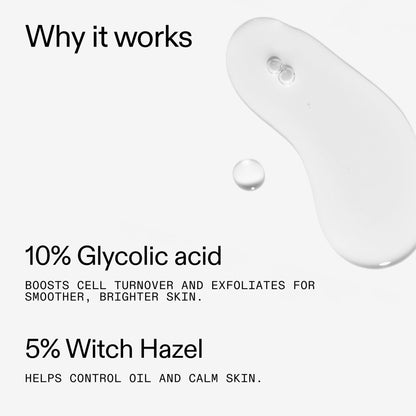 The INKEY List 10% Glycolic Acid Toner 3.4 Fl Oz, Includes Witch Hazel, Pore Minimising Toner, Brightens Skin, Vegan Friendly, Suitable for Normal/Oily Skin