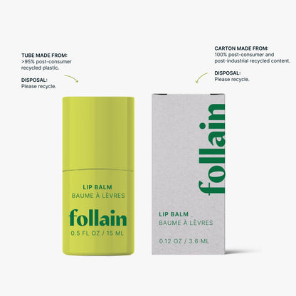 Follain Hyaluronic Acid + Collagen Nourishing Lip Balm | Moisturize, Protect, & Smooth - Clean Beauty, Clear Lip Treatment - Vegan & Cruelty-Free