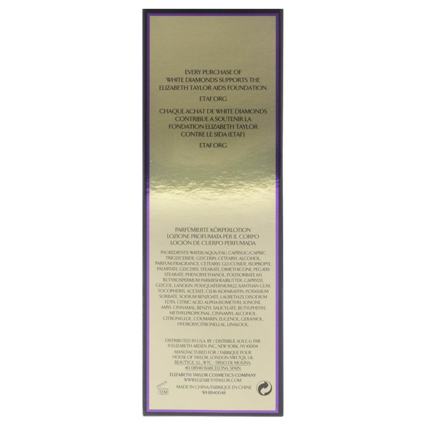 Elizabeth Taylor White Diamonds Body Lotion for Women, 6.8 Ounce