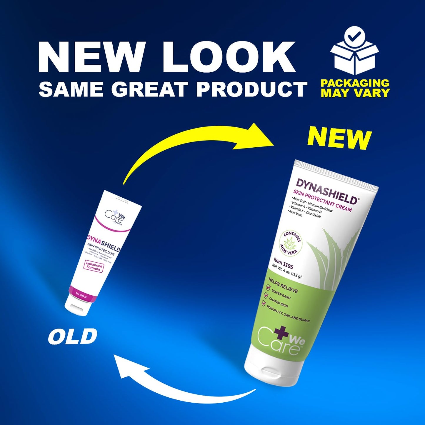 Dynarex DynaShield Skin Protectant Barrier Cream - Zinc Oxide Cream with Vitamins A, D, E, Aloe Vera - Protect and Treat Minor Wounds and Dry Skin - 4 oz. Tube, 1 Count