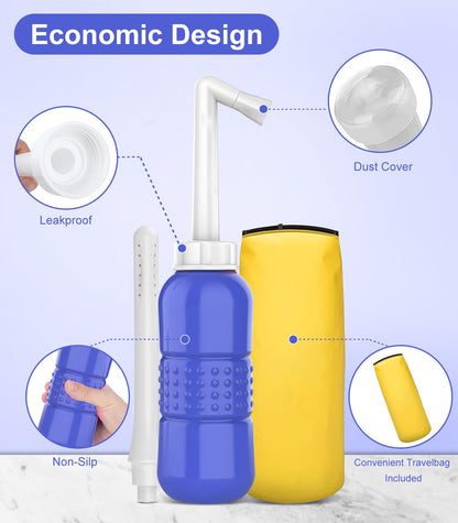 Enema Douche, Portable Travel Douche for Personal Hygiene Cleaning,15 Oz Douche Bottle for After Birth Care, Vaginal Cleaning, Recovery, Hospital Labor and Delivery Essentials-Blue