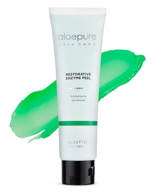 Aloette Face Peel Gel, Restorative Enzyme Peel (2 Oz) - Face Peeling Exfoliating Gel for Hydrated Skin - Aloe Vera Facial Peel & Deep Cleansing Face Mask For All Skin Types - Glycolic Acid Alternative