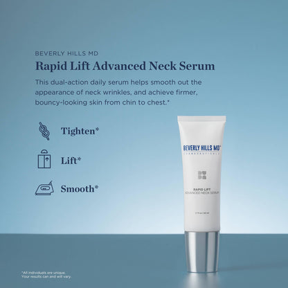 Beverly Hills MD Rapid-Lift Advanced Neck Serum- Reduce Wrinkles & Tone Skin- Anti-Aging Formula for Lifting and Smoothing Sagging Skin on Neck, Chin, & Chest w/Polyphenols (Old Formula)