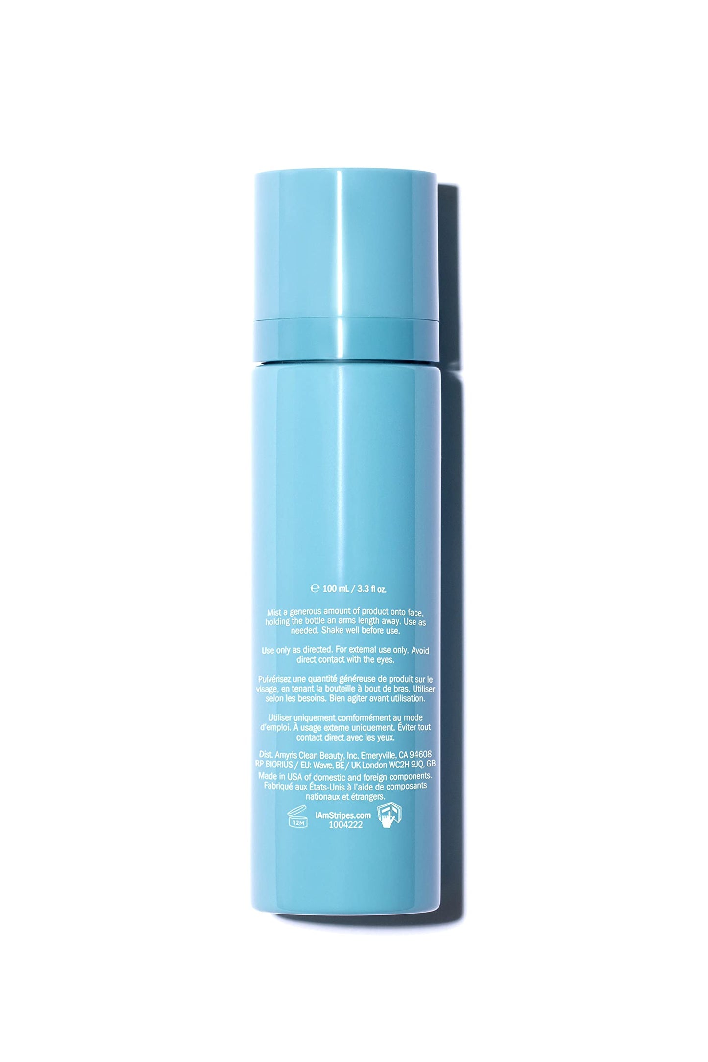 STRIPES Beauty Naomi Watts The Cool Factor Hydrating Facial Mist With Aloe Vera Hyaluronic Acid Soothes Hot Flashes Menopause Support Prep Skin Skincare Makeup 3.3 Fl Oz