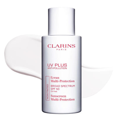 Clarins UV Plus Anti Pollution Sunscreen for Face | Broad Spectrum SPF 50 | Oil Free, No White Cast | UVA/UVB and Pollution Protection | Protective Antioxidants | All Skin Types