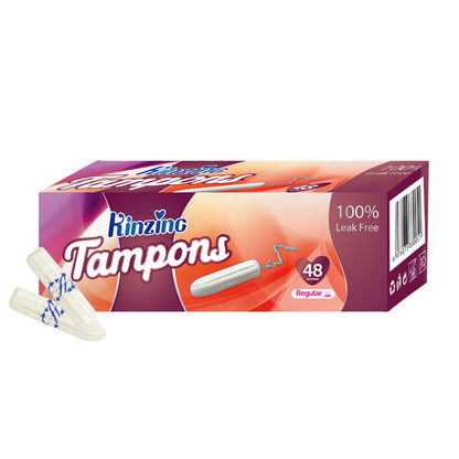 No Applicator Tampons Regular Absorbency Cotton Tampons for Women Disposable 48ct (Regular)