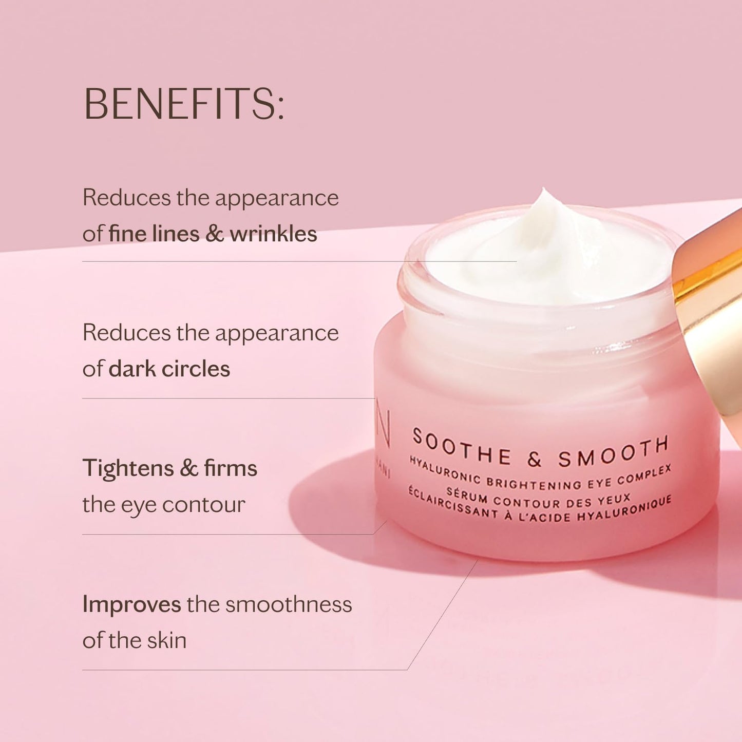 MZ SKIN Soothe & Smooth Hyaluronic Brightening Eye Complex 0.47 fl oz | Luxury Anti-Aging Eye Cream with Hyaluronic Acid, Tri-Peptides & Albizia Bark | Dark Circles, Fine Lines & Puffiness
