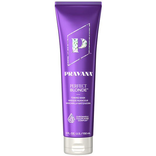 Pravana The Perfect Blonde Purple Toning Masque Treatment | Neutralizes Brassy, Yellow Tones | For Color Treated Hair | Chromasilk Enhances Shine & Protection | Vegan | Paraben & Sulfate Free