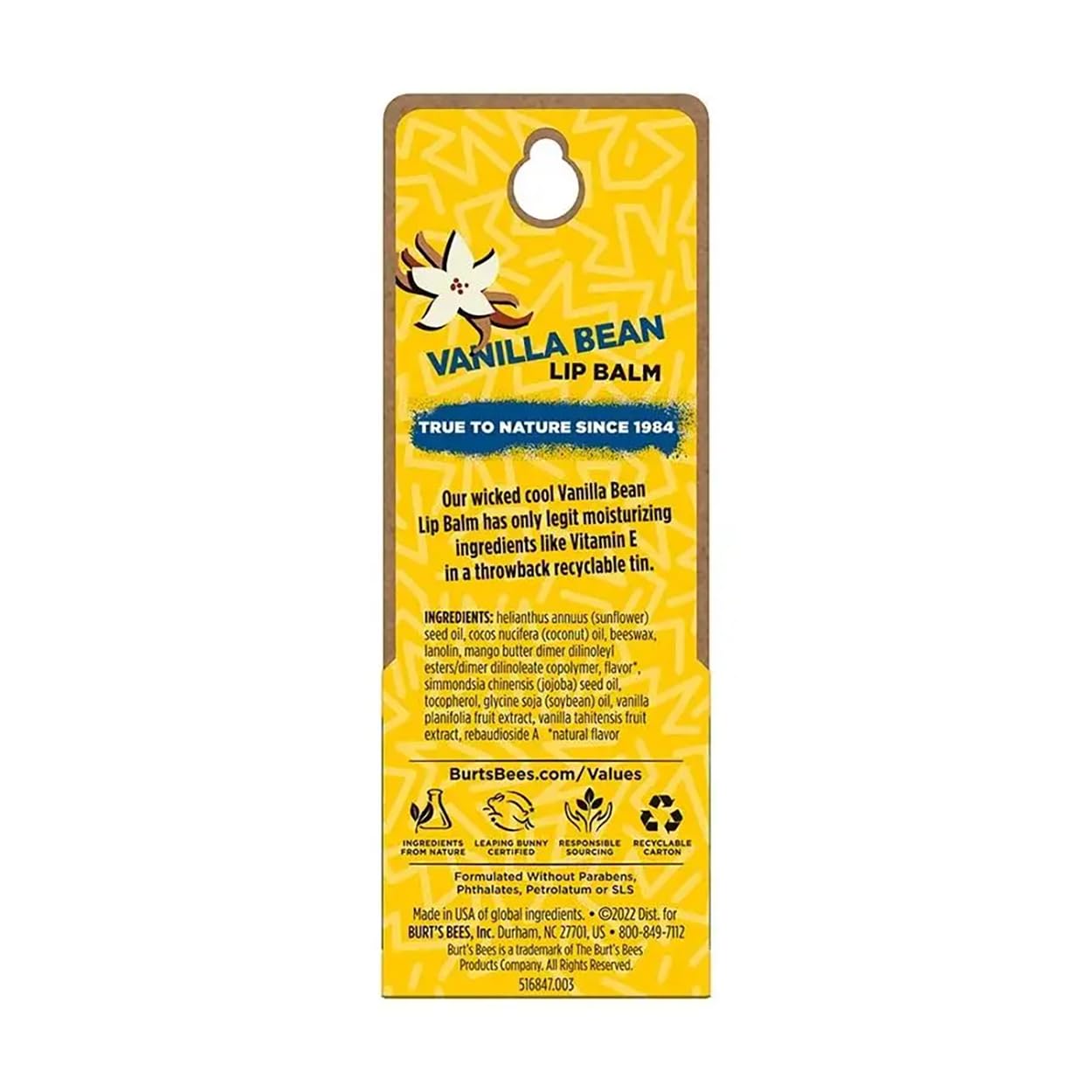 Burt's Bees Vanilla Bean Lip Balm Tin 0.3 oz