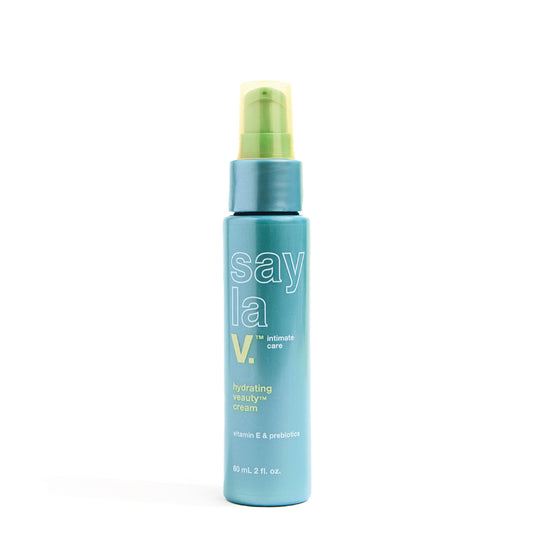 SAY LA V. Hydrating Veauty Cream, Intimate Vulva Moisturizing Skincare for Dryness with Prebiotics, Hyaluronic Acid, Vitamin E, pH Balanced, Fragrance-Free, Gyno & Derm Tested, 2 Fl Oz