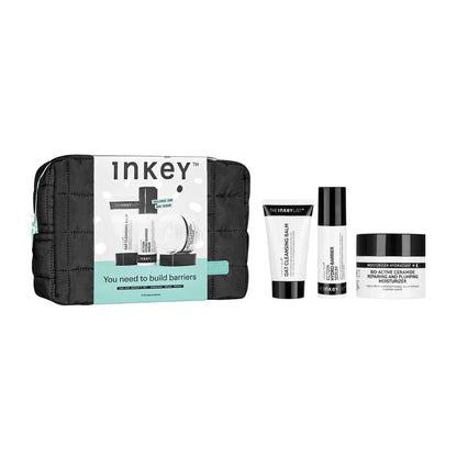 The INKEY List You Need to Build Barriers Skincare Gift Set, Oat Cleansing Balm + Ectoin Hydro-Barrier Serum + Bio-Active Ceramide Moisturiser, Strengthen Skin, Helps Dry Skin, Washbag Included