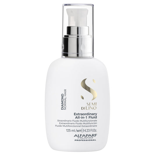 ALFAPARF MILANO Semi di Lino Diamond Extraordinary All-in-1 Leave-In Fluid with Thermal Protection - Detangles, Protects, Softens, Smooths, Controls, Seals Cuticles - Vegan Formula - 4.23 fl. oz.