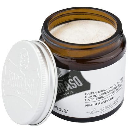 Proraso Exfoliating Beard Paste - Facial Exfoliator and Beard Scrub - Daily Face Scrub Deeply Cleanses Skin & Facial Hair - 3.5oz