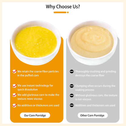 Multi-Grain Cornmeal Porridge,with Corn & Pueraria,Delicious Energy-Boosting Meal,Nutritious Hot Breakfast,Perfect for Porridge Lattes or Dessert