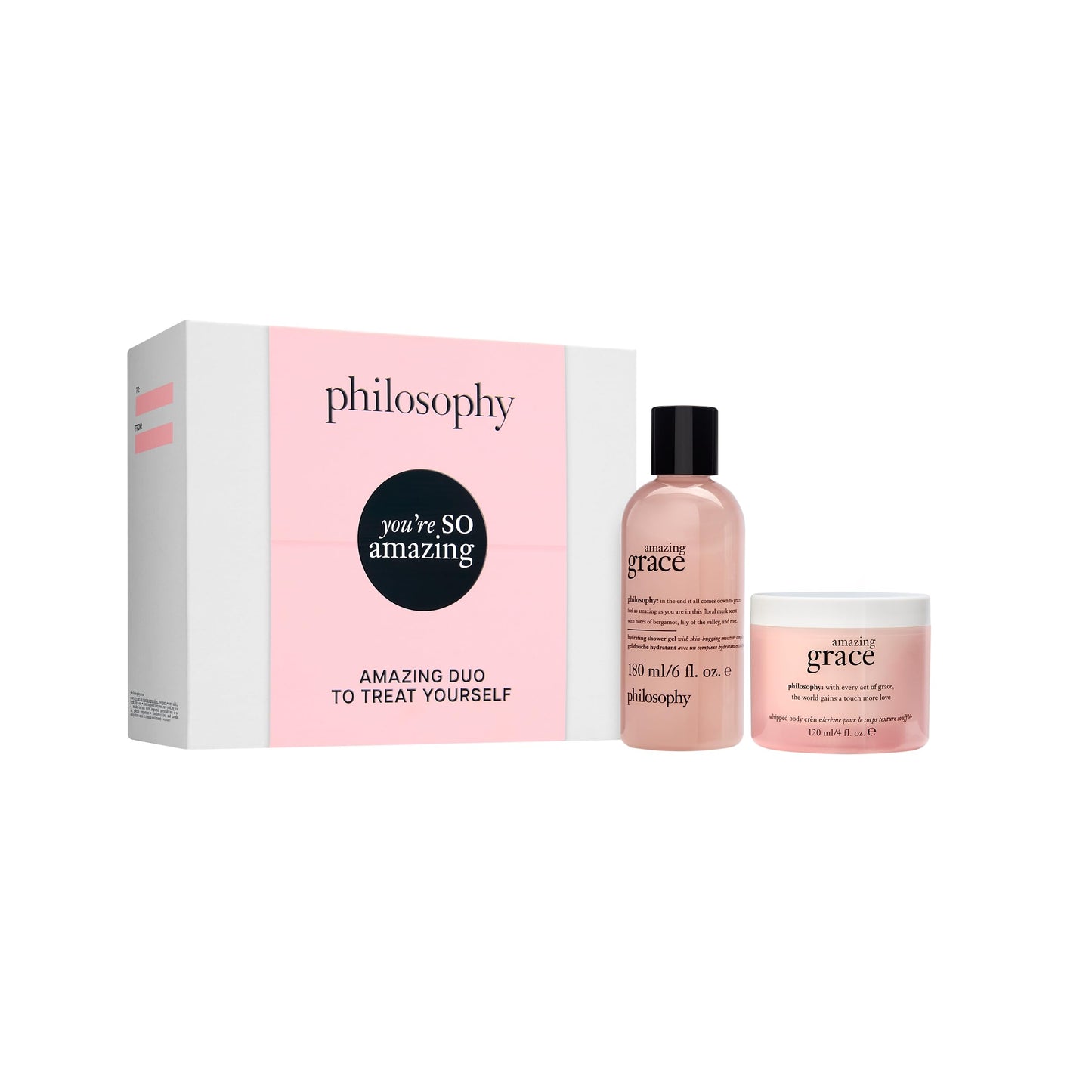 philosophy you're so amazing gift set - 2-pc. amazing grace hydrating shower gel (6oz) & whipped body crème (4oz) - moisturizing bath & body duo for women