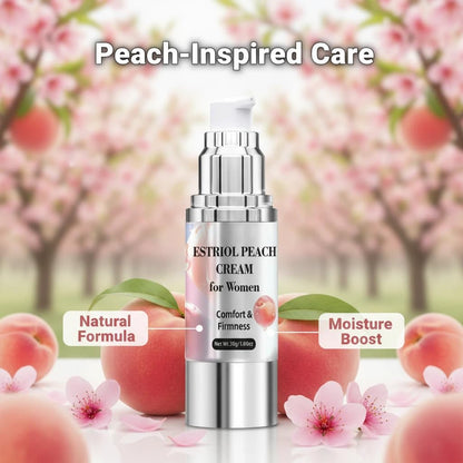 Bioidentical Estriol Cream for Women, Intimate Moisturizing Cream for Vaginal Dryness & Discomfort, Menopause Support (Peach Flavor)