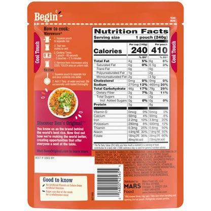 BEN'S ORIGINAL Ready Rice Spicy Mexican Style Flavored Rice, Easy Dinner Side, 8.5 oz Pouch (Pack of 12)
