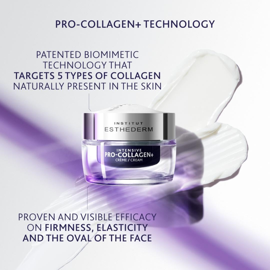 Institut Esthederm - Pro-Collagen+ Cream - Face & Neck - Targets Lack of Firmness & Skin Sagging - Redefines Facial Contours