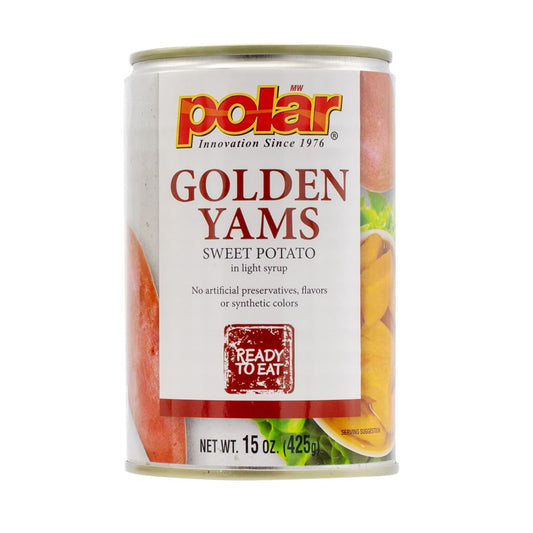 MW Polar Golden Yams Sweet Potato in Light Syrup, 15oz (Pack of 6)