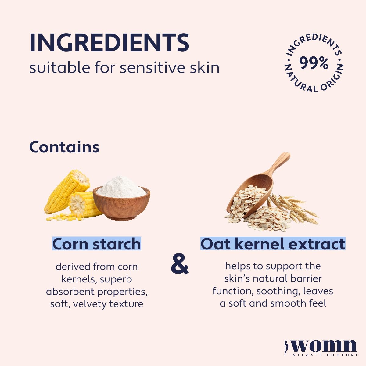 womn Intimate Comfort Dry & Fresh Powder – Talc-Free Body Powder for Sensitive Skin. Natural Moisture & Anti-Chafe Protection with Soothing Oat, 3.5 Oz