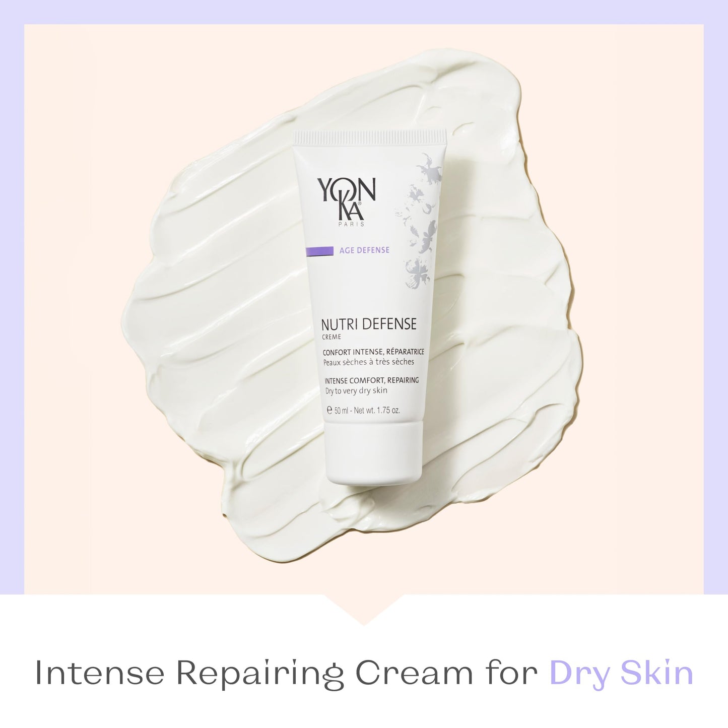 Yonka Nutri-Defense Creme, Nourishing Dry Skin Facial Moisturizer, Rich Shea Butter Treatment Cream with Prebiotics and Probiotics, Dry and Sensitive Skin, Paraben-Free