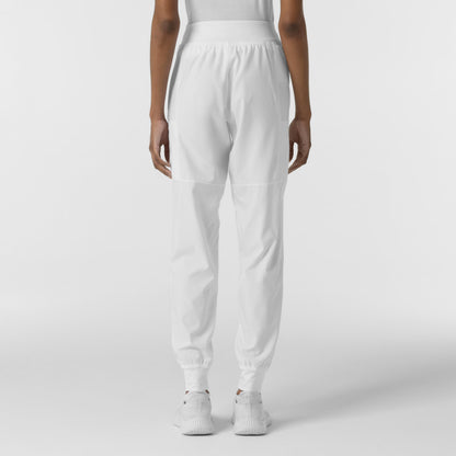Women's Comfort Waist Cargo Jogger Scrub Pant, White, 3X PET