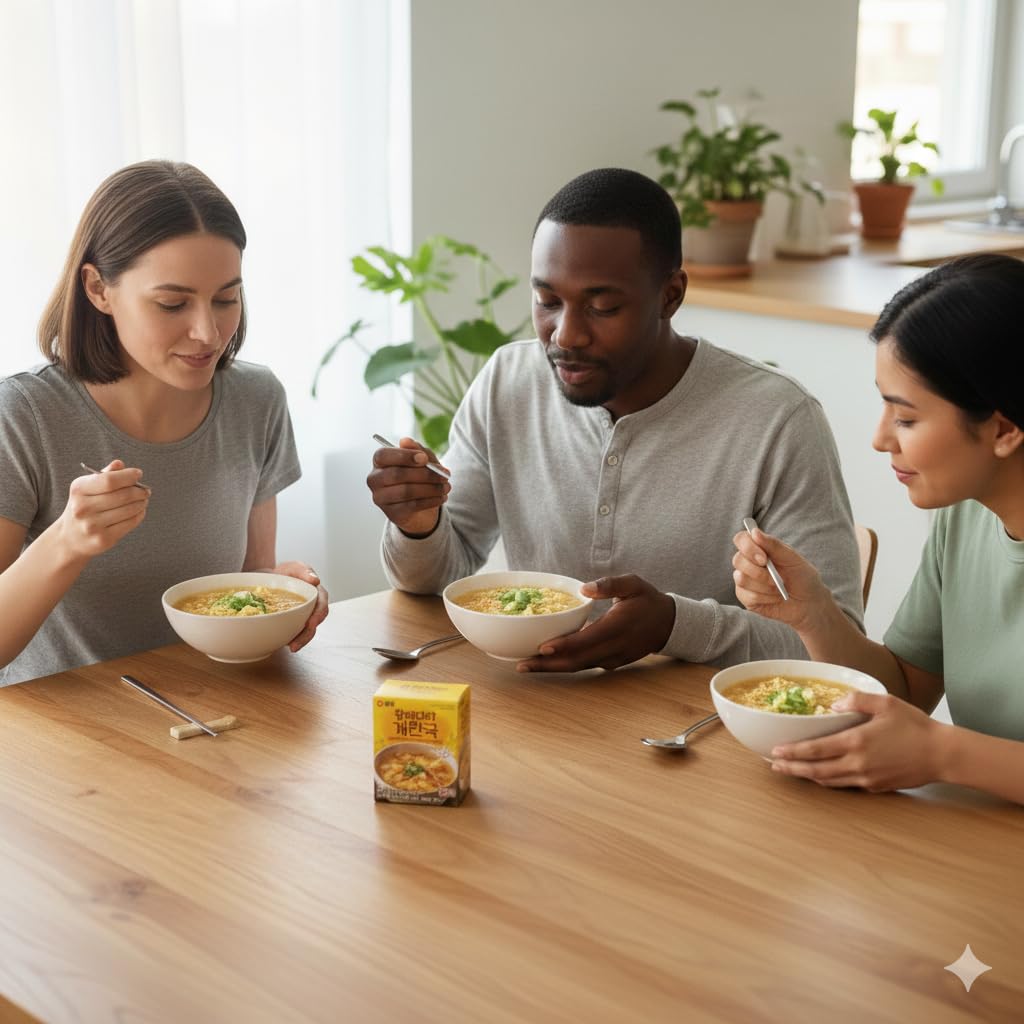 Instant Egg Drop Soup with Dried Pollack, Korean Style Freeze-Dried Soup Block, Savory & Hearty Quick Meal, 1.41 oz (40g), 5 Individual Packs