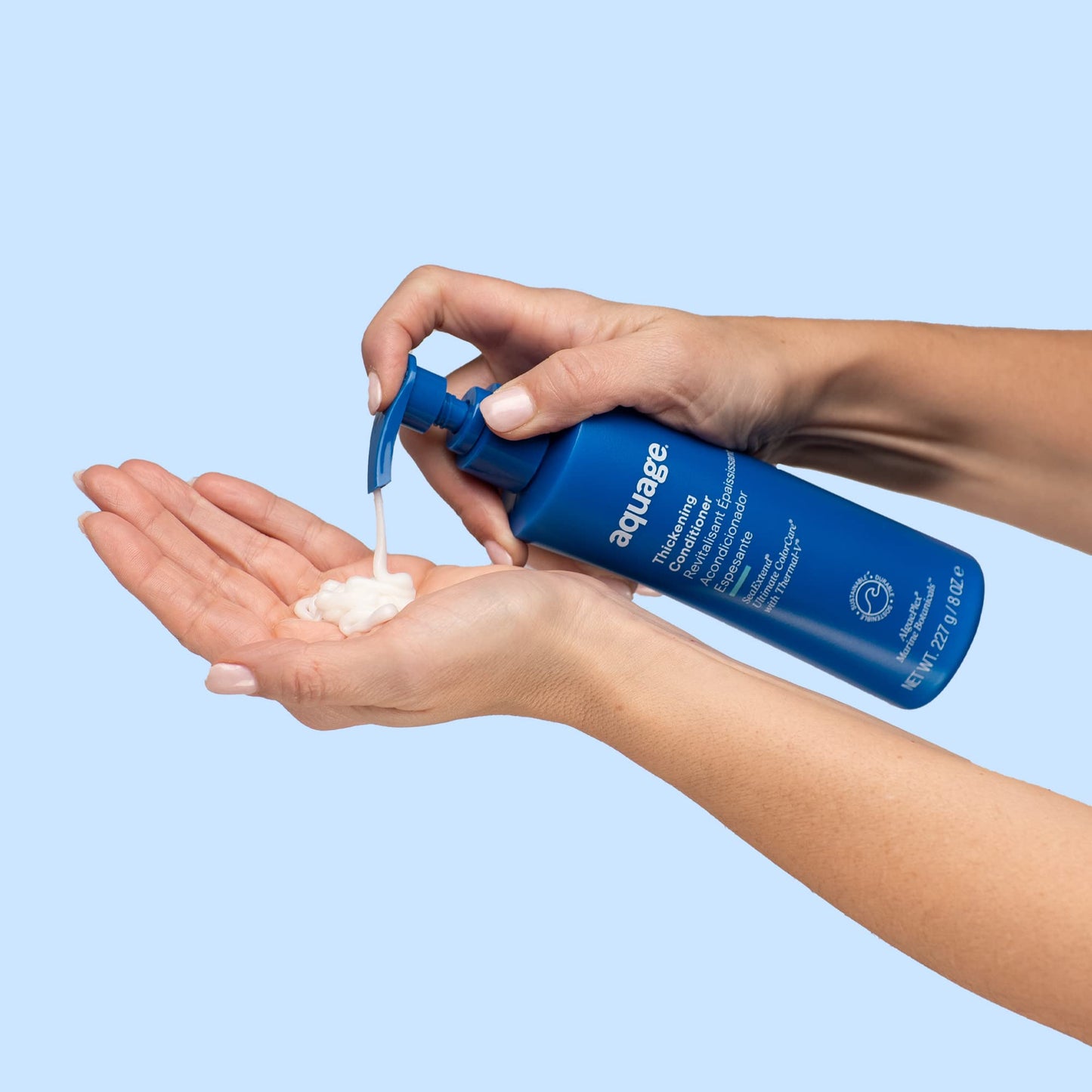 AQUAGE SeaExtend Thickening Conditioner, Thermal-V Technology Seals Heat Out, Adds Volume, Shine, Fullness Without Frizz, 8 oz