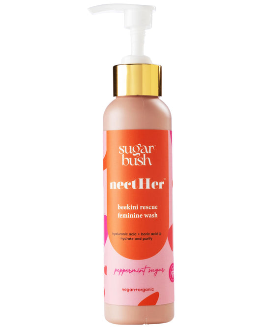 nectHer Purifying Feminine Wash – Hydrating Gelée with Hyaluronic & Boric Acid | pH-Balanced Odor Control | Peppermint Sugar Scent | 7oz