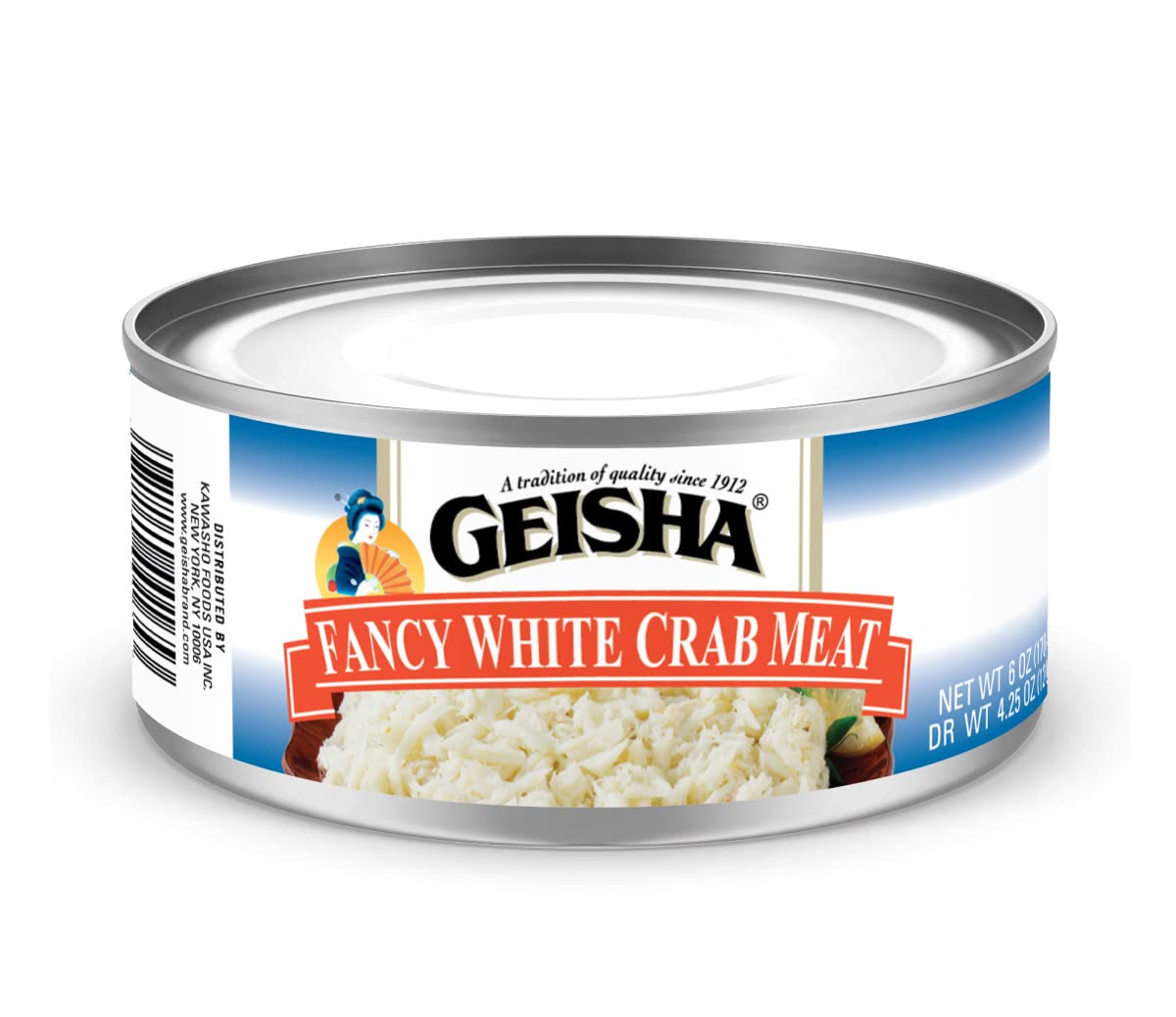 GEISHA Fancy White Crab Meat 6OZ. (Pack of 12), Swimming Crab| Hand Packed － Good Source of Protein － Wild Caught －Carefully Selected